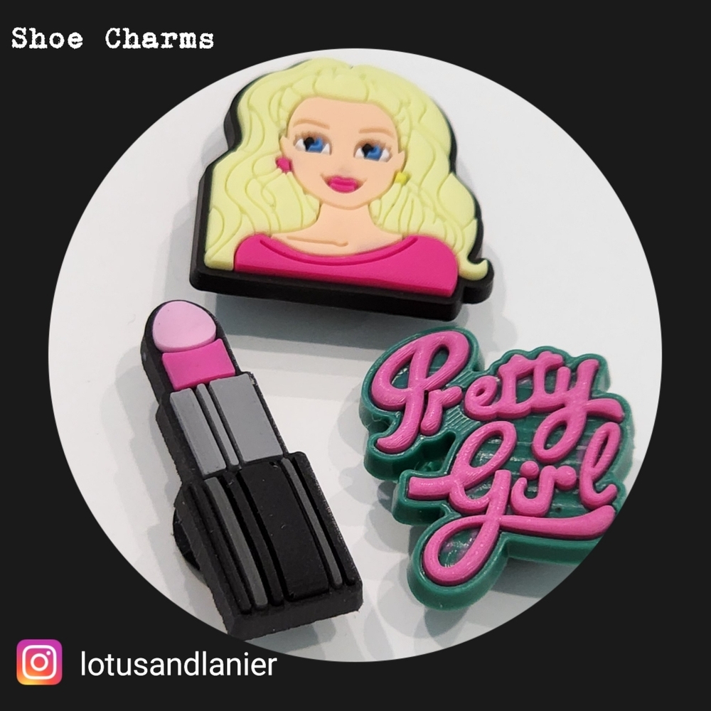 Shoe Charms "Pretty Girl" Set of 3
